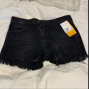 H&M black ripped shorts